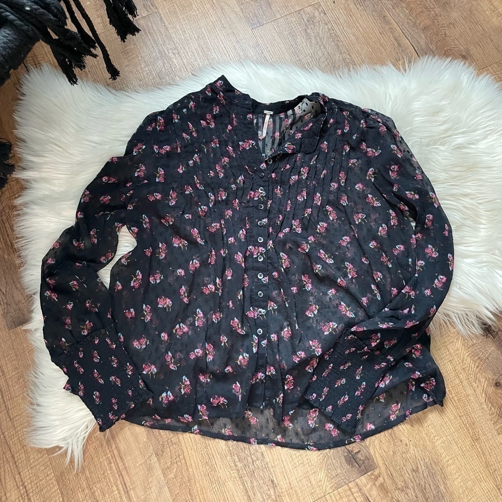 FREE PEOPLE Flowers In December Sheer Blouse - Picture 4 of 5